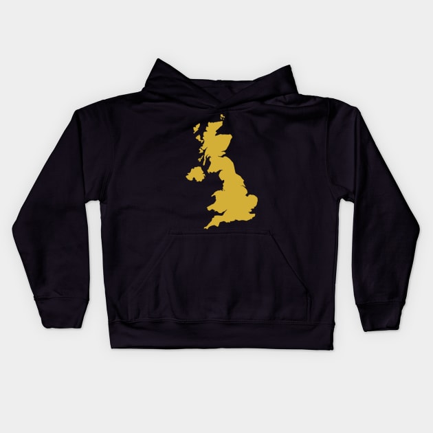 United Kingdom Map Kids Hoodie by Wordandart